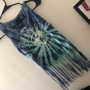 Sunsations Tye Dye Fringe Crop Top